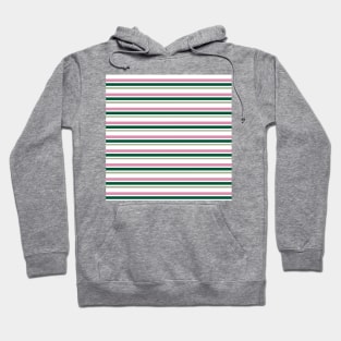 Pink, Green, White Preppy Stripes Hoodie